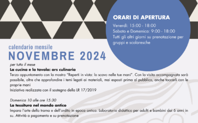 Novembre 2024 al Museo del termalismo antico e del territorio