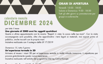 Dicembre 2024 al Museo del termalismo antico e del territorio